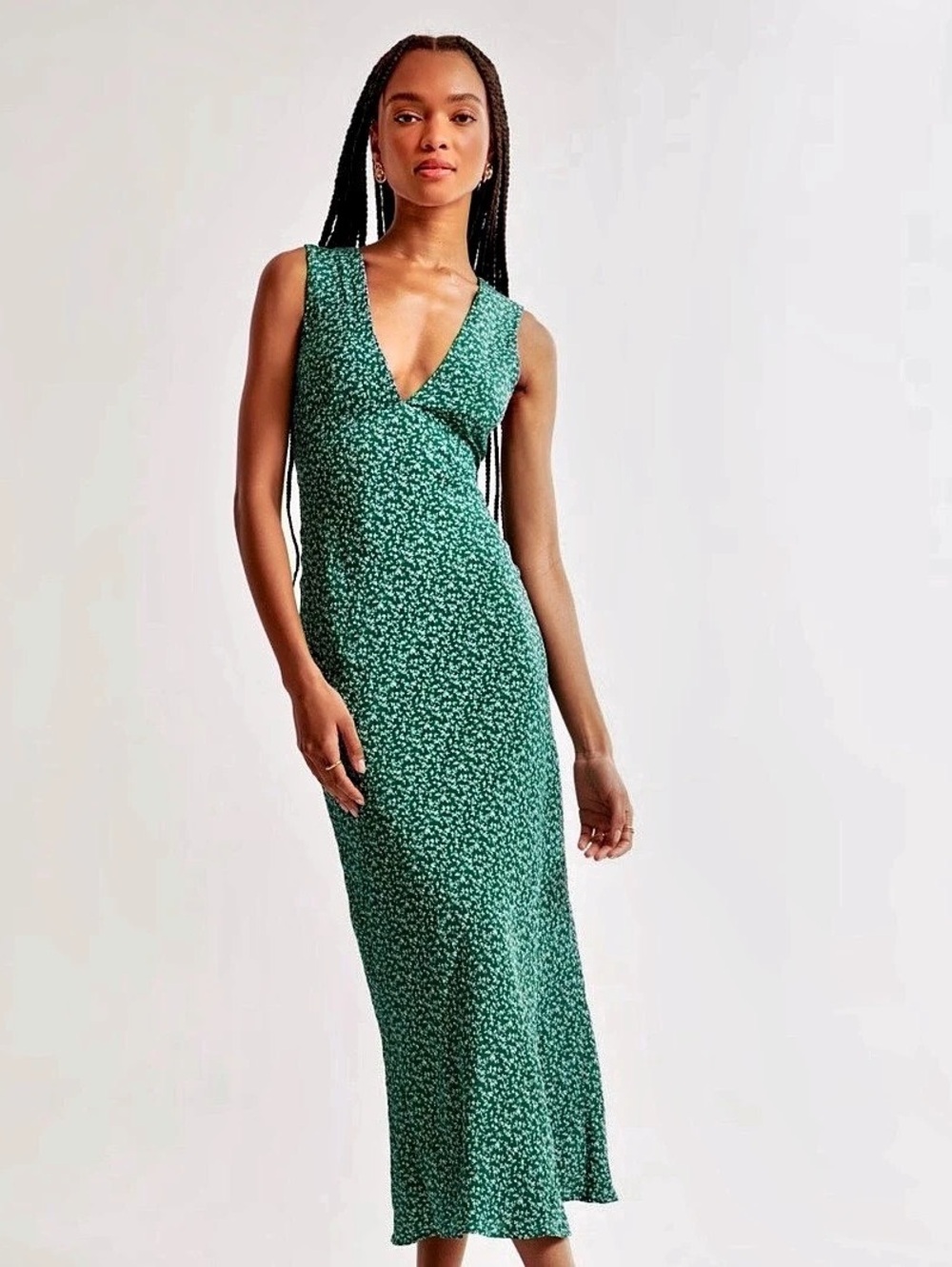 Abercrombie & Fitch V-Neck Column Maxi Dress